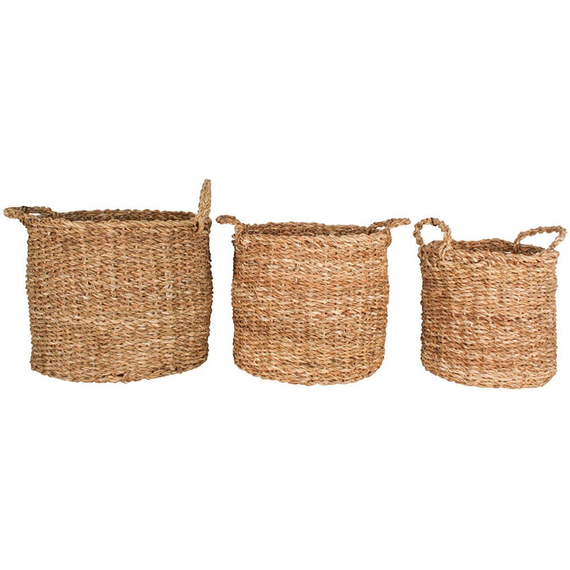 Panier d'herpres de mer rond Yamba avec poigne 3 ensembles (LGE 36x30cm)