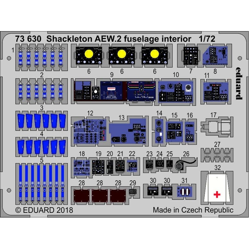 1/72 Avro Shackleton AEW.2 Fuselage Interior Photo-Etched Parts (for Airfix)