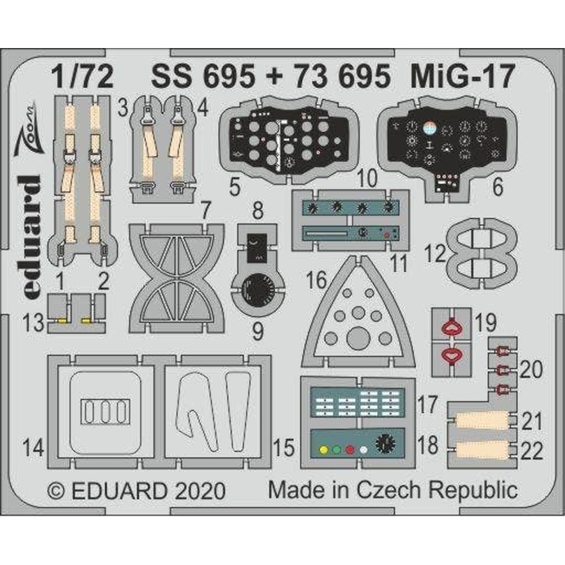 1/72 MiG-17 Zoom Photo-Etched Parts (for Airfix)