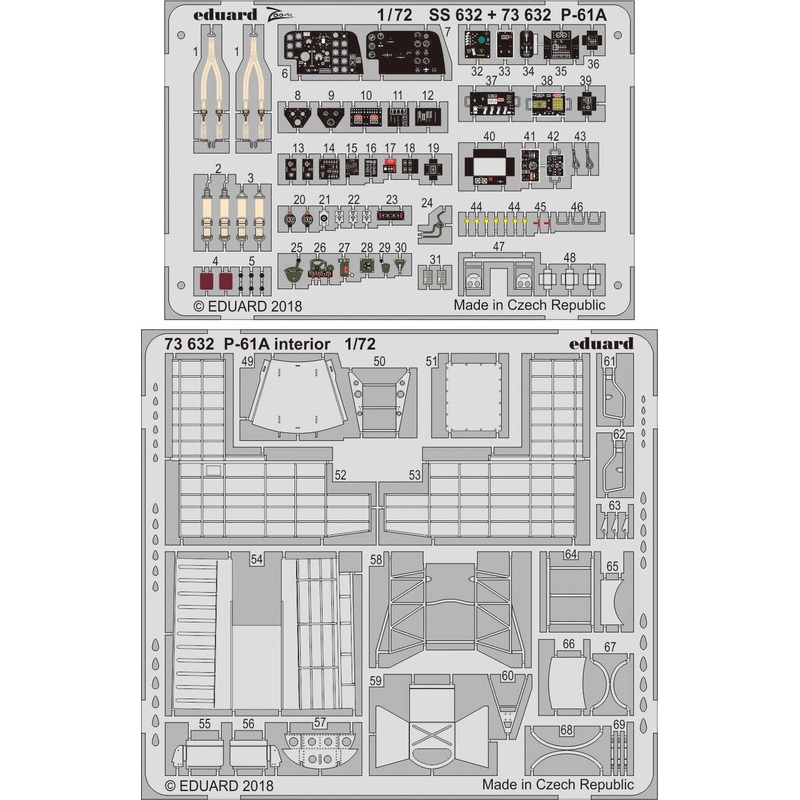 1/72 P-61A Interior Photo-Etched Parts (for Hobby Boss)