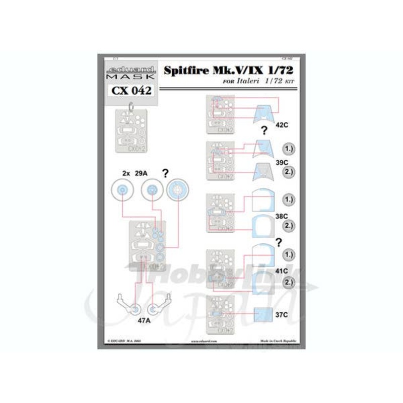 1/72 Spitfire Mk.V/IX Die-Cut Flexible Mask (for Italeri)