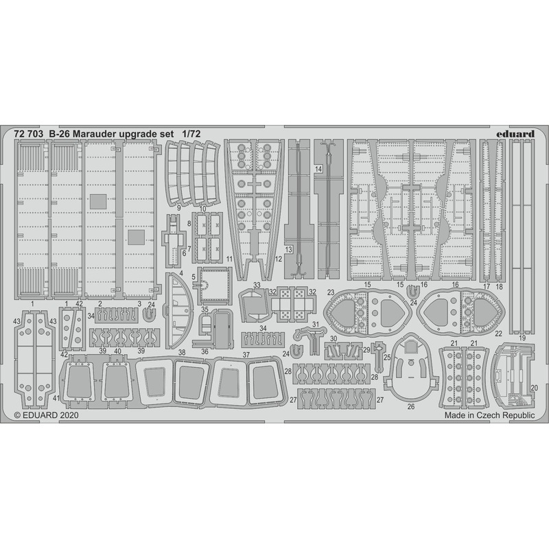 1/72 B-26 Marauder Upgrade Set Photo-Etched Parts