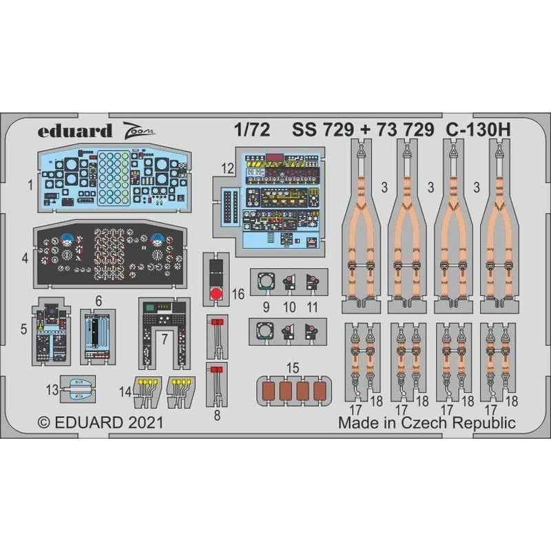 1/72 C-130H Interior Photo-Etched Parts (for Zvezda)