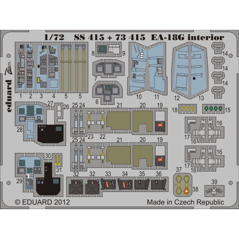 1/72 EA-18G Interior S.A. Photo-Etched Parts (for Hasegawa)