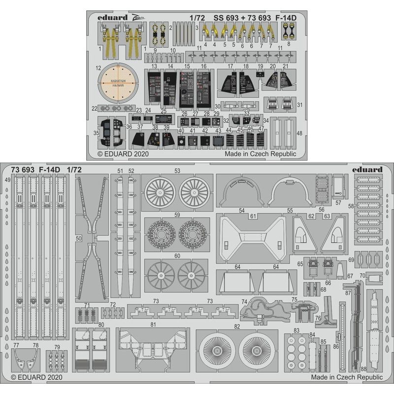 1/72 F-14D Photo-Etched Parts (for Great Wall Hobby)