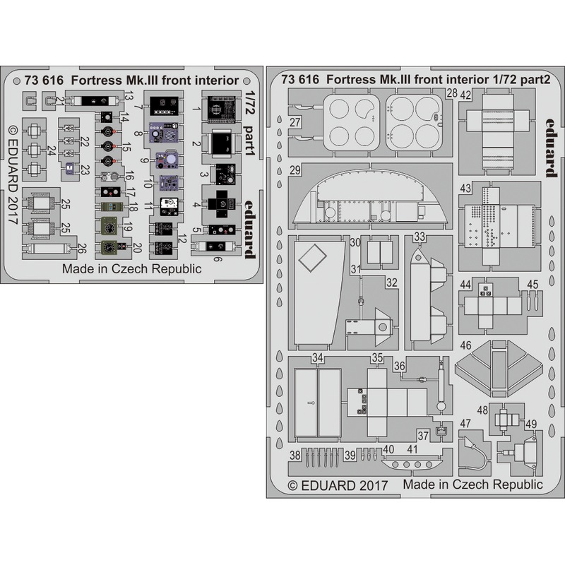 1/72 Fortress Mk.III Front Interior Photo-Etched Parts (for Airfix)