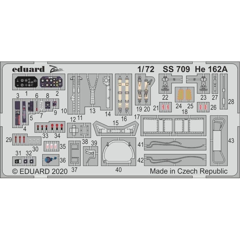 1/72 He 162A Zoom Photo-Etched Parts (for Special Hobby)