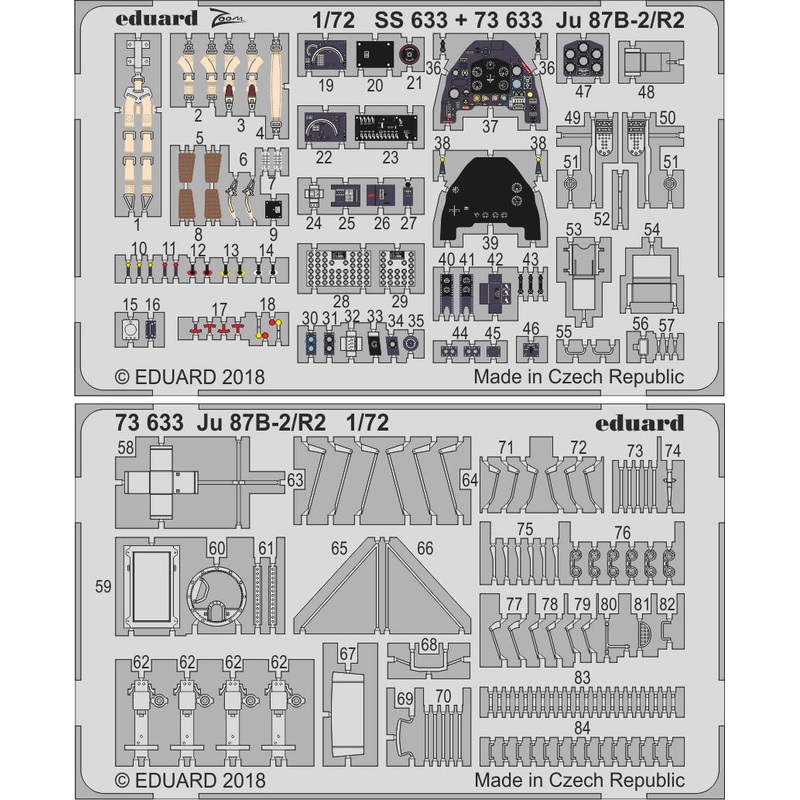 1/72 Ju 87B-2/R2 Photo-Etched Parts (for Airfix)
