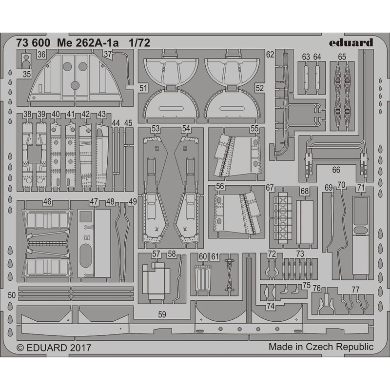 1/72 Me 262A-1a Photo-Etched Parts (for Airfix)