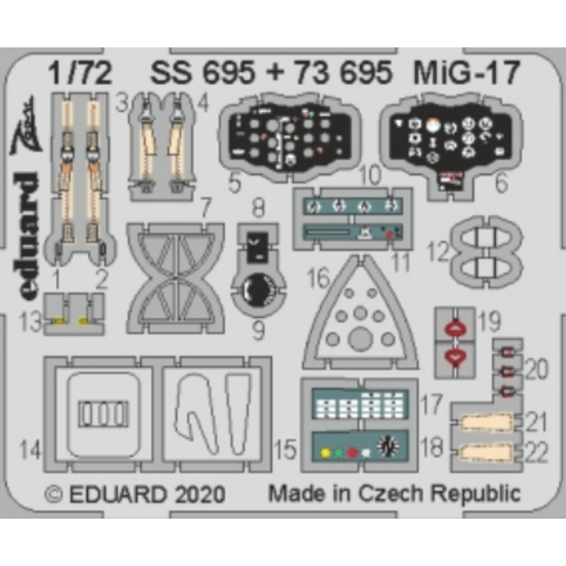 1/72 MiG-17 Photo-Etched Parts (for Airfix)