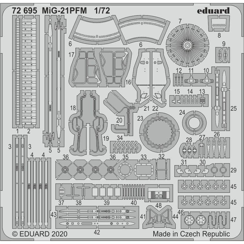 1/72 MiG-21PFM Photo-Etched Parts (for Eduard)