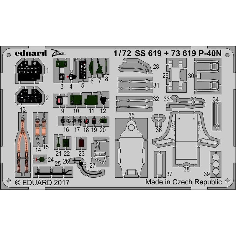 1/72 P-40N Zoom Photo-Etched Parts (for Special Hobby)