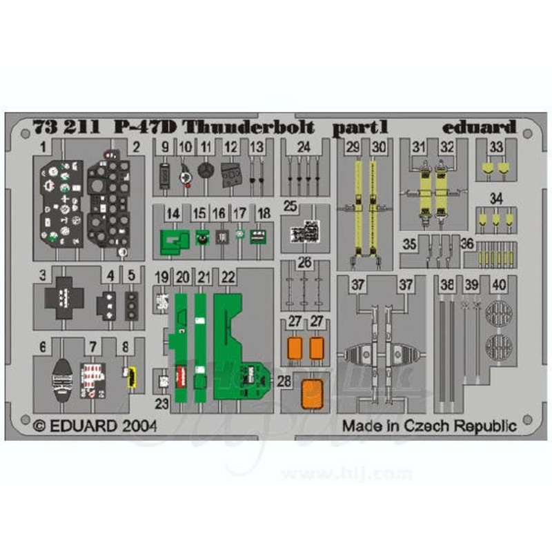 1/72 P-47D-30 Thunderbolt Photo-Etched Parts (for Revell) 04155