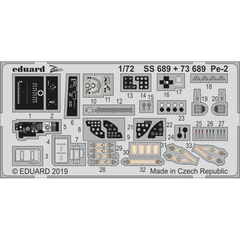 1/72 Pe-2 Zoom Photo-Etched Parts (for Zvezda)