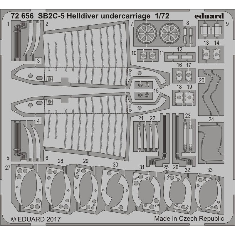 1/72 SB2C-5 HelldIver Undercarriage Photo-Etched Parts (for Special Hobby)