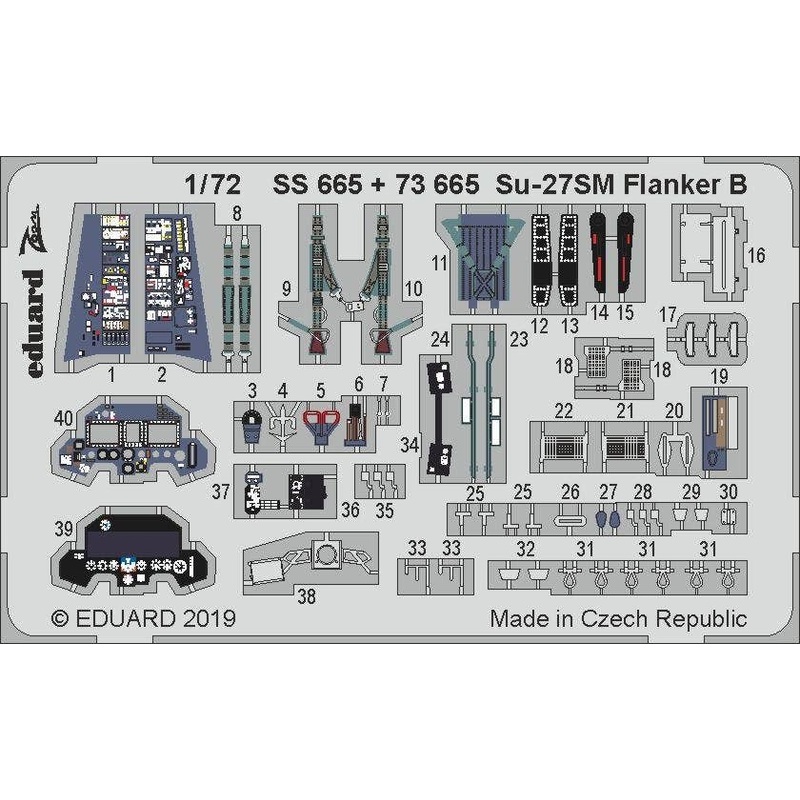 1/72 Su-27SM Flanker B Zoom Photo-Etched Parts (for Zvezda)