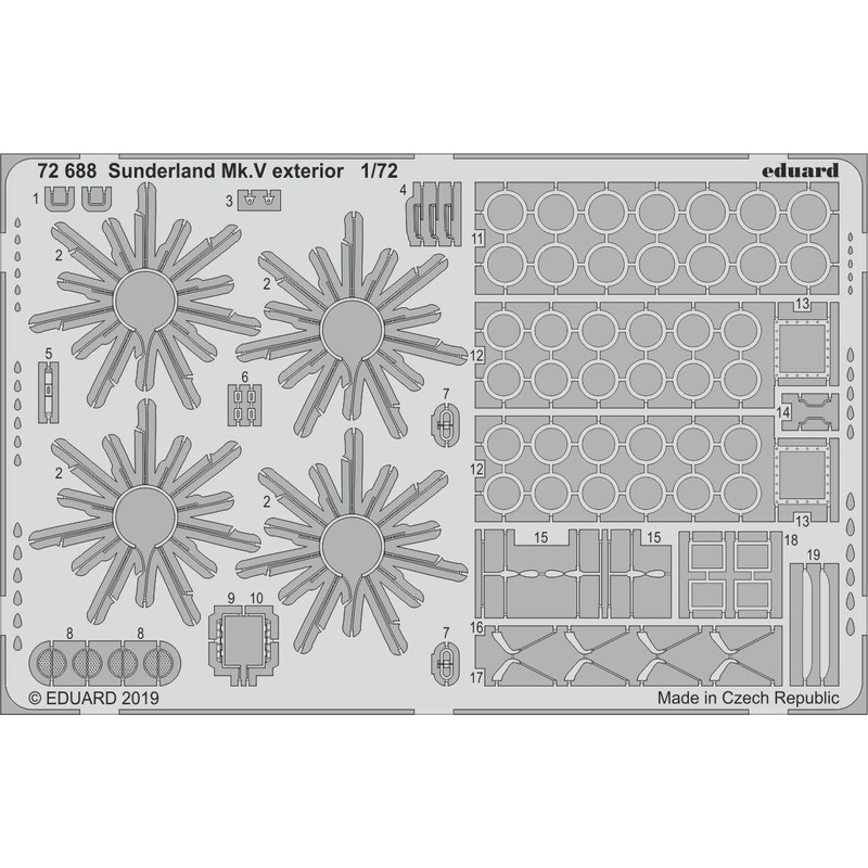 1/72 Sunderland Mk.V Exterior Photo-Etched Parts (for Special Hobby)