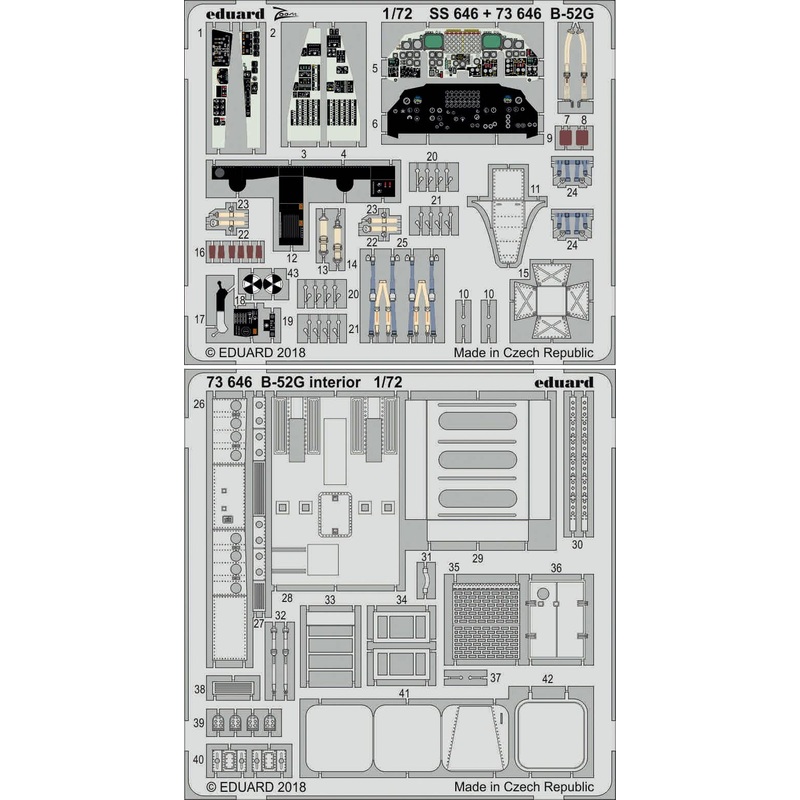 1/72 B-52G Interior Photo-Etched Parts (for Model Collect)