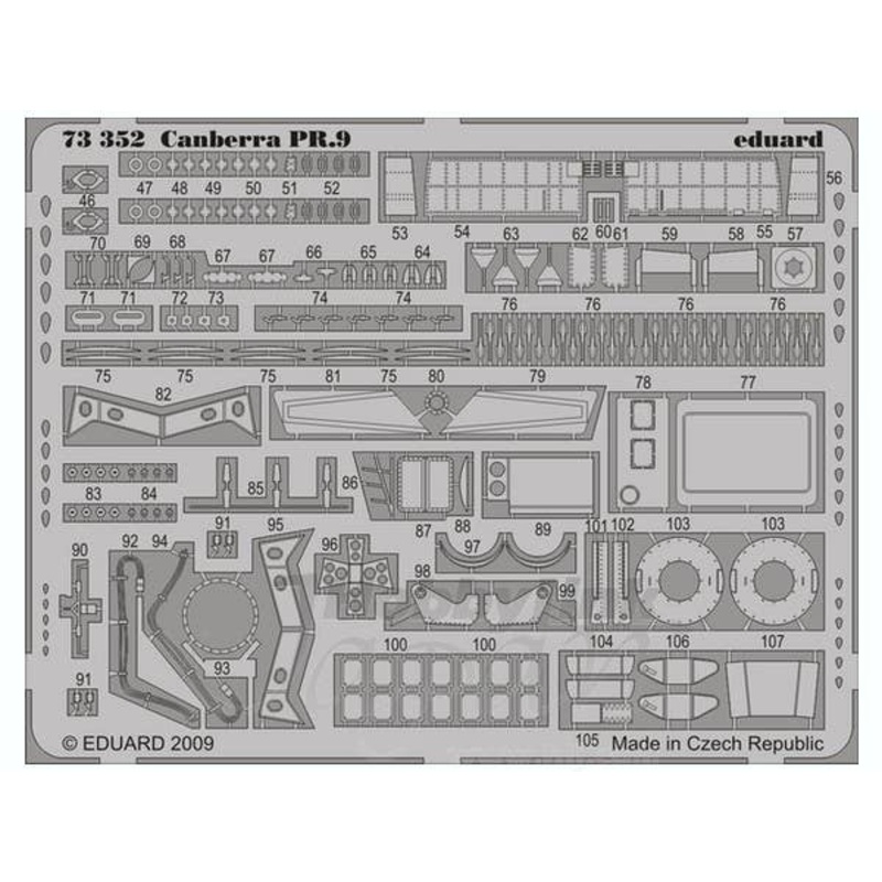 1/72 Canberra PR.9 Photo-Etched Parts S.A. (for Airfix)