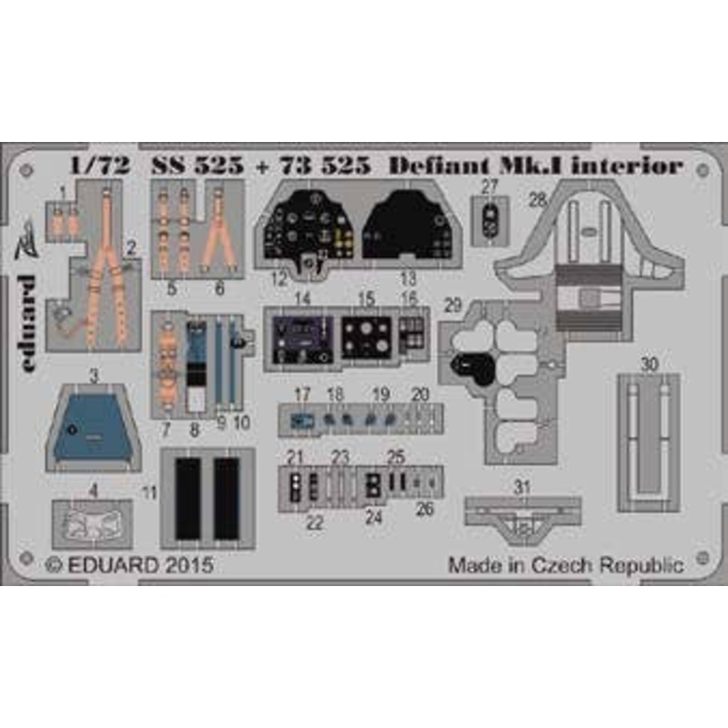 1/72 Defiant Mk.I interior S.A. Photo Etched Set (for Airfix)