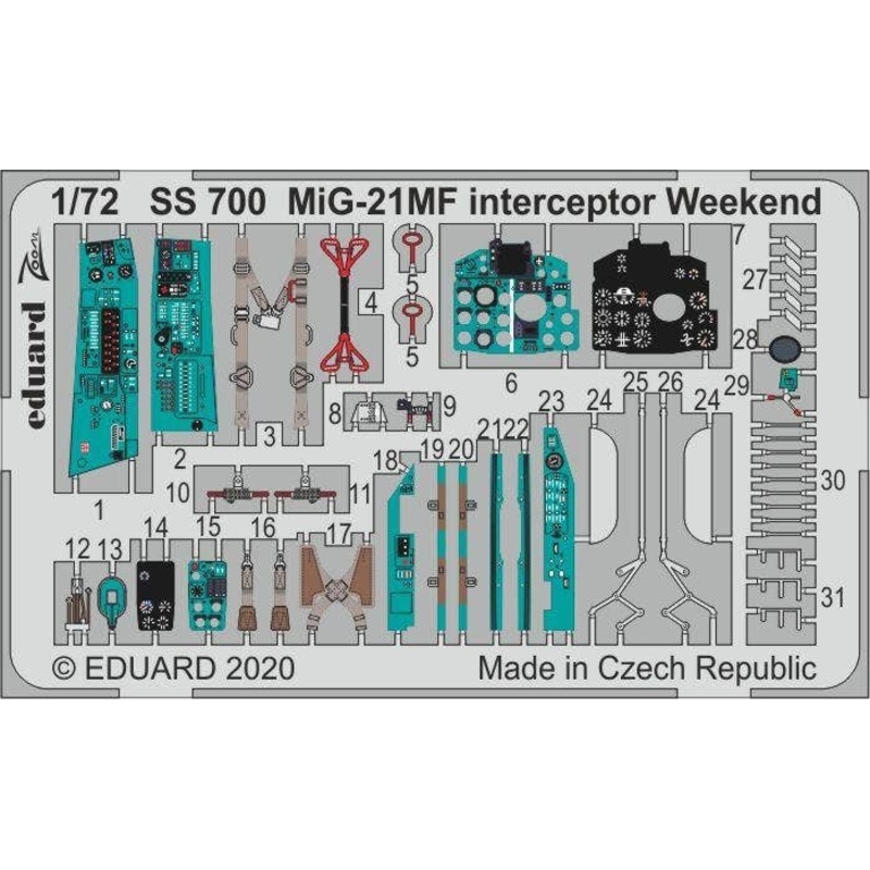 1/72 MiG-21MF Interceptor Zoom Photo-Etched Parts (for Eduard)