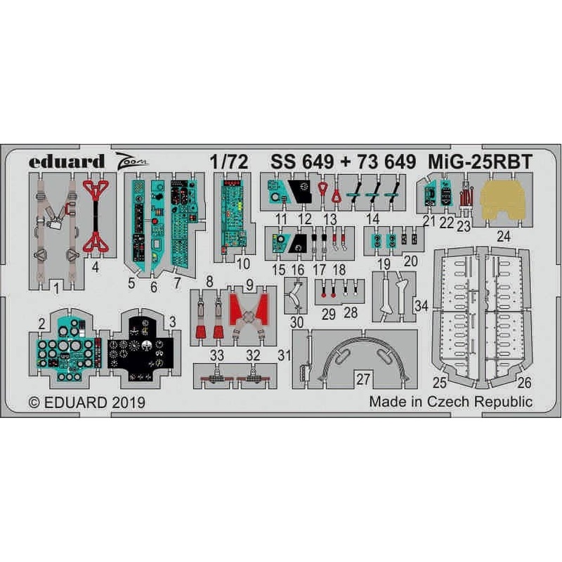 1/72 MiG-25RBT Photo-Etched Parts (for ICM)