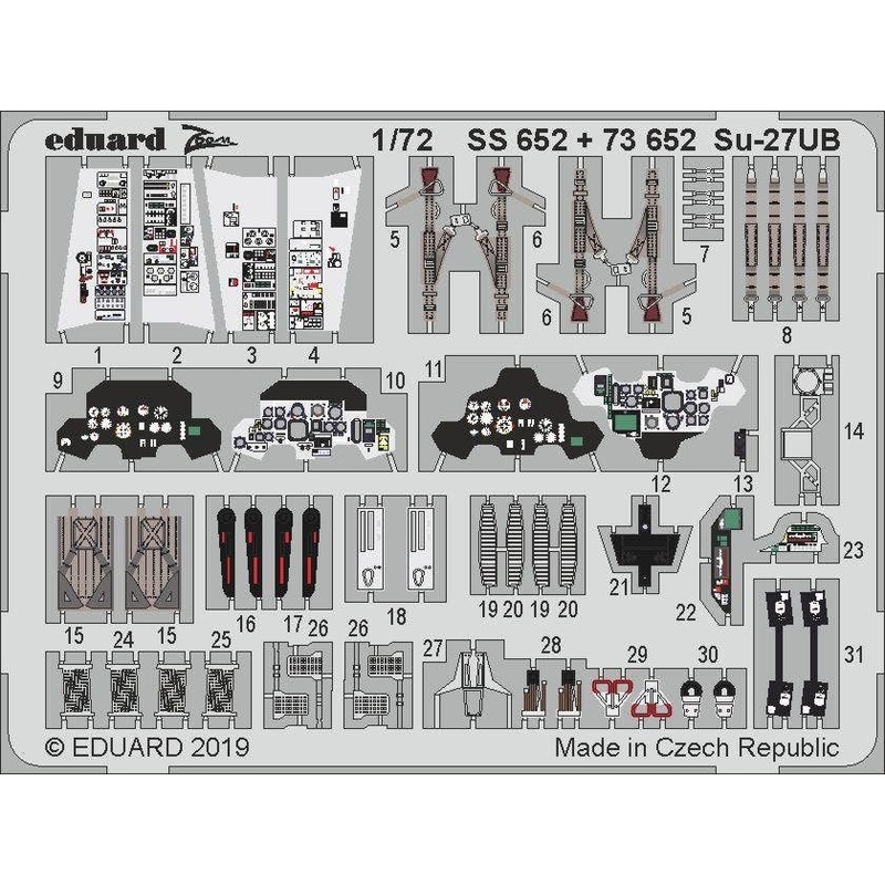 1/72 Su-27UB Zoom Photo-Etched Parts (for Zvezda)
