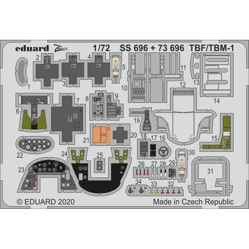 1/72 TBF/TBM-1 Avenger Zoom Photo-Etched Parts (for Hasegawa)