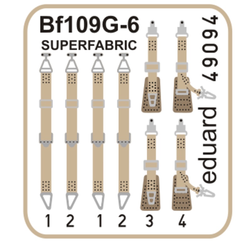 1/48 Bf 109G Superfabric Seatbelts (for Eduard)