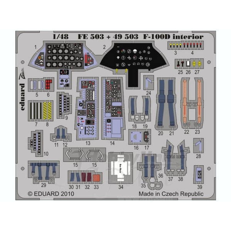 1/48 F-100D Interior Self-Adhesive (for Hobby Boss) Zoom