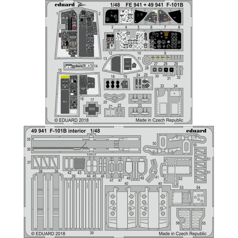 1/48 F-101B Interior Photo-Etched Parts (for Kitty Hawk)