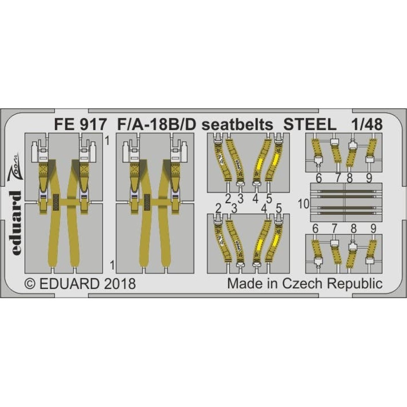 1/48 F/A-18B/D Seatbelts Steel (for Kinetic)