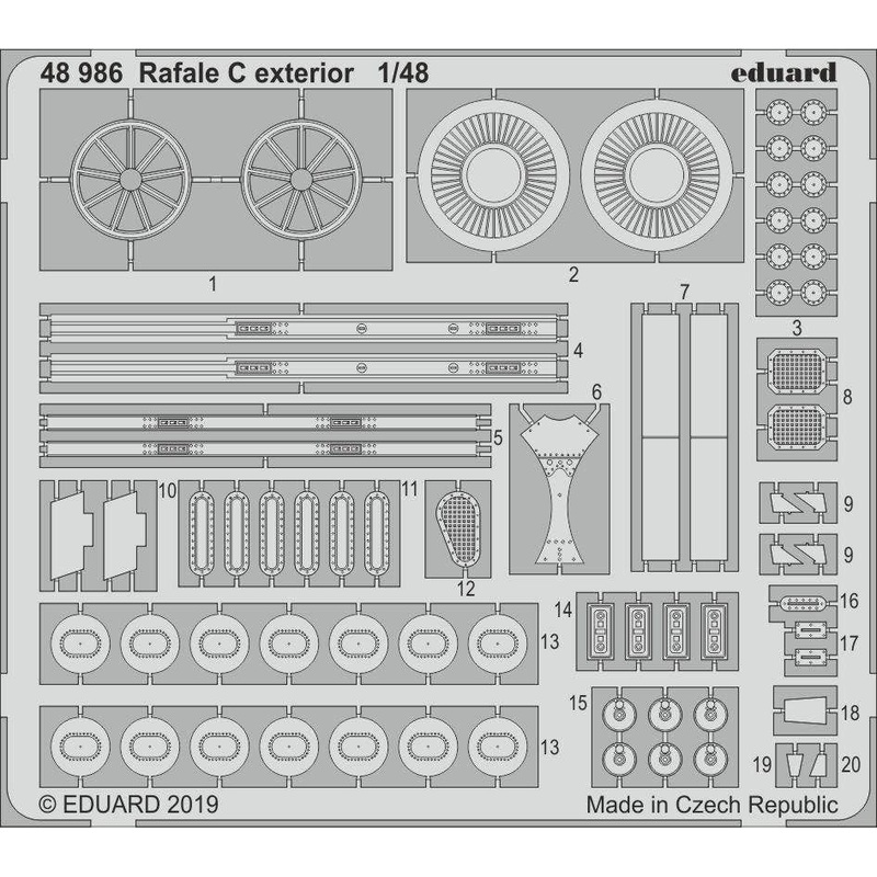 1/48 Rafale C Exterior Photo-Etched Parts (for Revell)