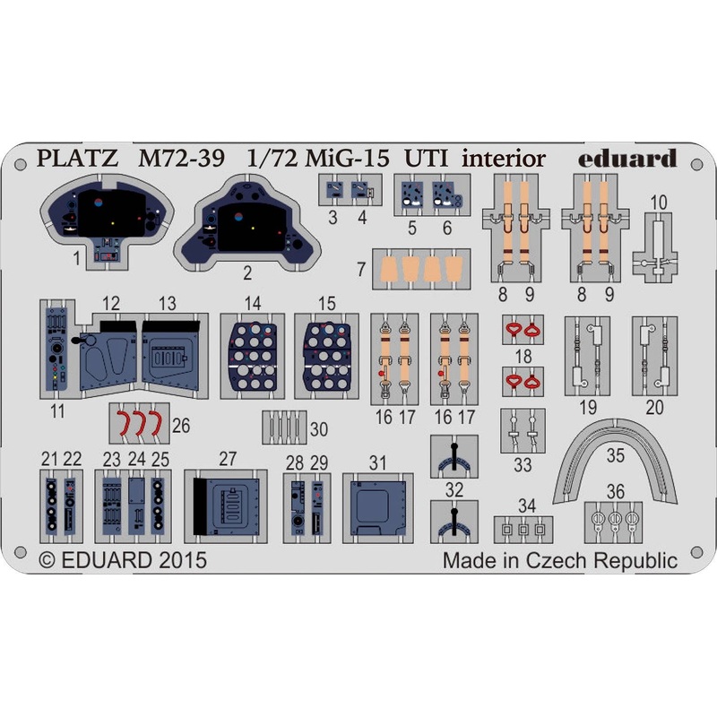 1/72 MiG-15 UTI Photo-Etched Parts (Interior)