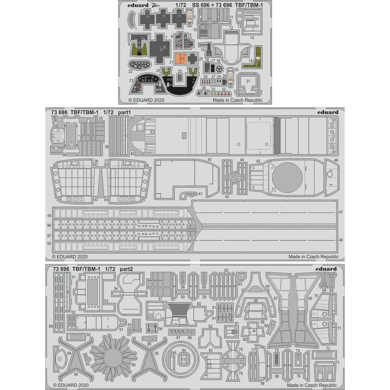 1/72 TBF/TBM-1 Avenger Photo-Etched Parts (for Hasegawa)
