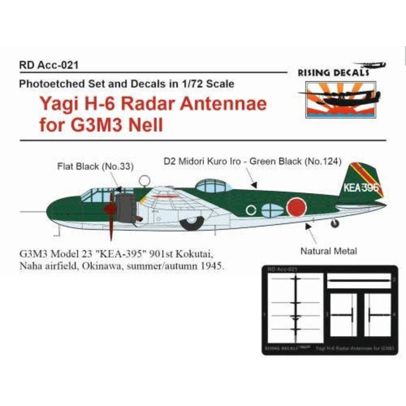 1/72 Yagi H-6 Radar Antenna for G3M3 w/decal for one aircraft