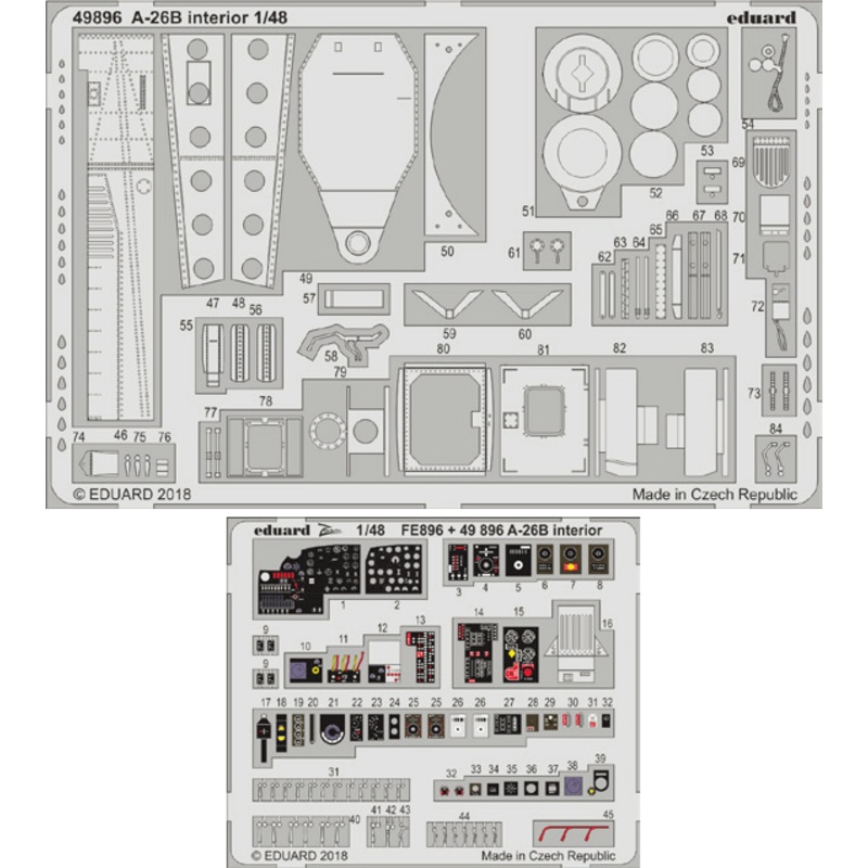 1/48 A-26B Interior Photo-Etched Parts (for Revell)