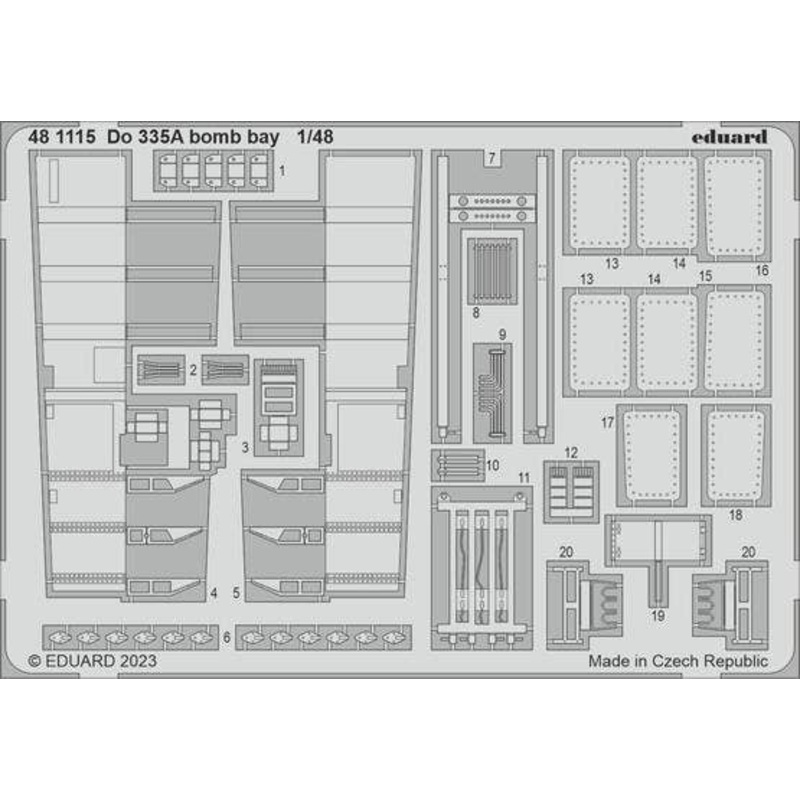 1/48 Do 335A Bomb Bay Photo-Etched (for TAMIYA)