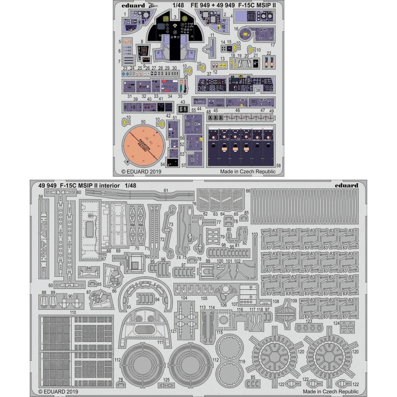 1/48 F-15C MSIP II Interior Photo-Etched Parts (for Great Wall Hobby)