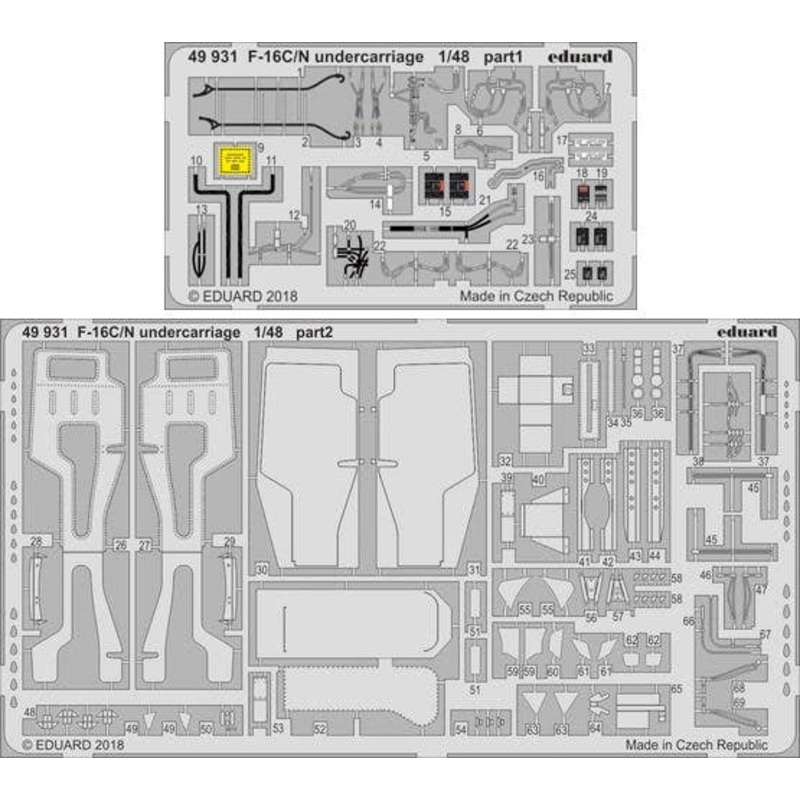 1/48 F-16C/N Undercarriage Photo-Etched Parts (for Tamiya)