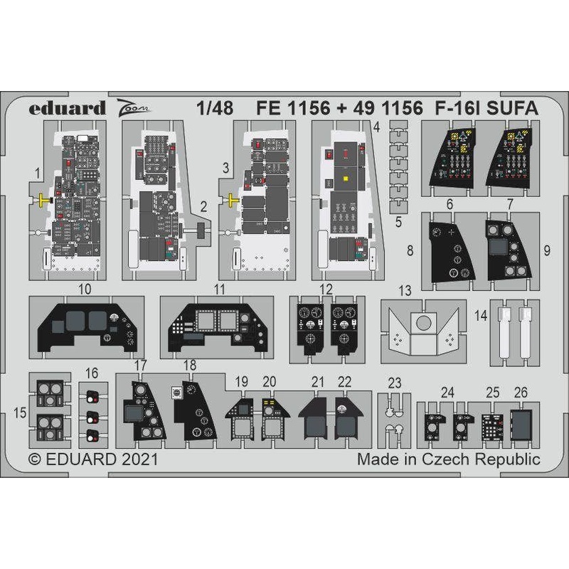 1/48 F-16I Sufa Etching Parts (for Kinetic)
