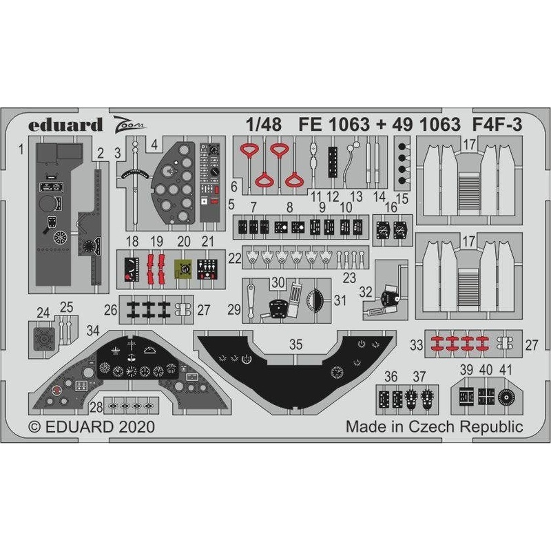 1/48 F4F-3 Photo-Etched Parts (for Hobby Boss)