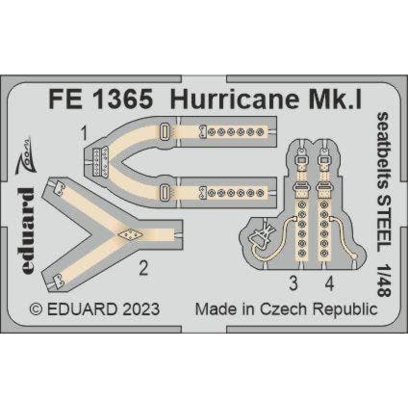 1/48 Hurricane Mk.I Seatbelts STEEL Zoom (for HOBBY BOSS)