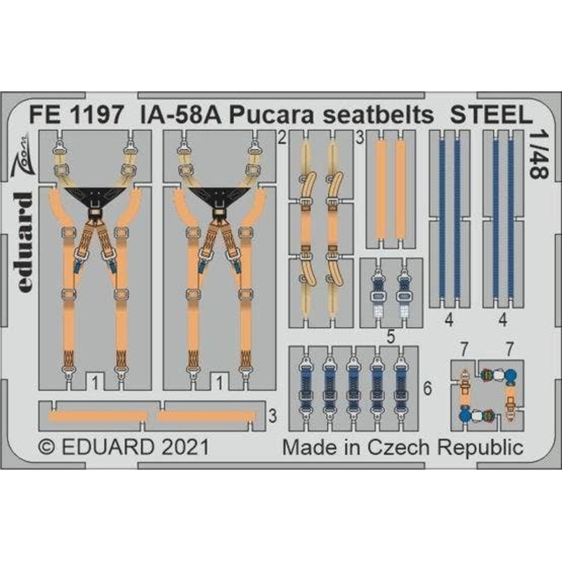 1/48 IA-58A Pucara Seatbelts STEEL for Kinetic