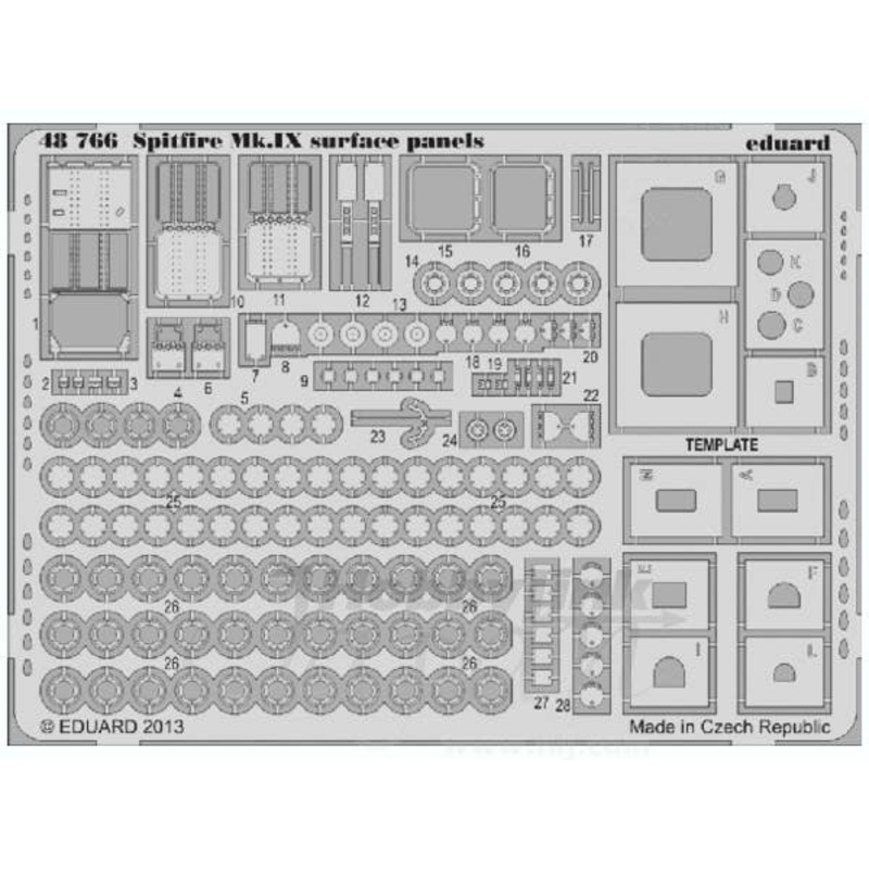 1/48 Spitfire Mk.IX Surface Panels (Eduard)