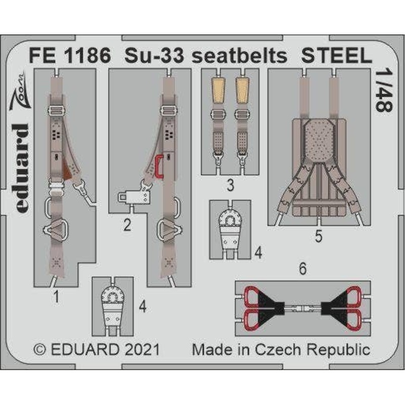 1/48 Su-33 seatbelts STEEL (for MINIBASE)