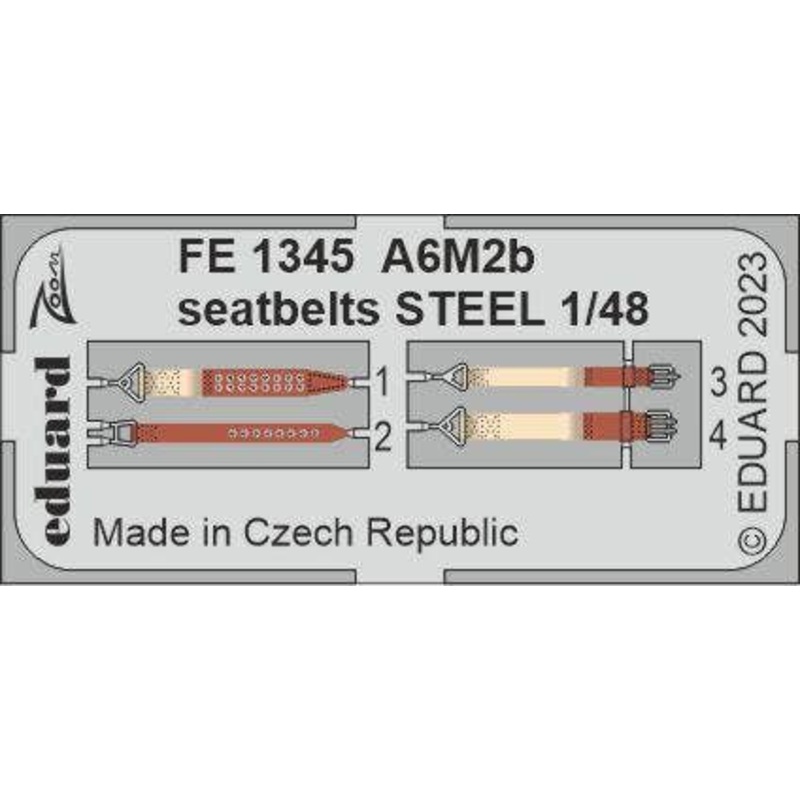 1/48 A6M2b Seatbelts STEEL Zoom Photo Etched Parts