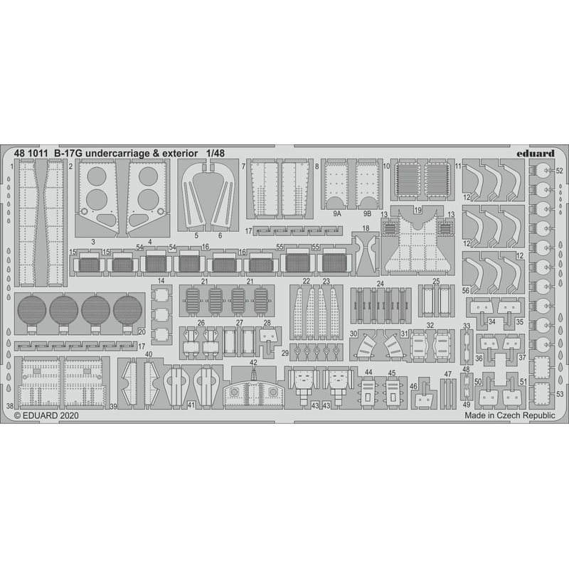 1/48 B-17G Undercarriage & Exterior Photo-Etched Parts (for HK Models)