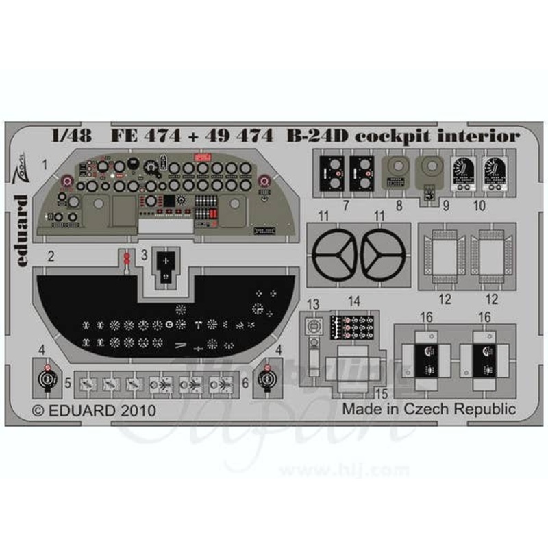 1/48 B-24D Liberator Cockpit Interior S.A. (for Revell/Monogram)