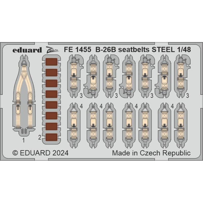 1/48 B-26B Marauder Seatbelts STEEL Zoom (for ICM)